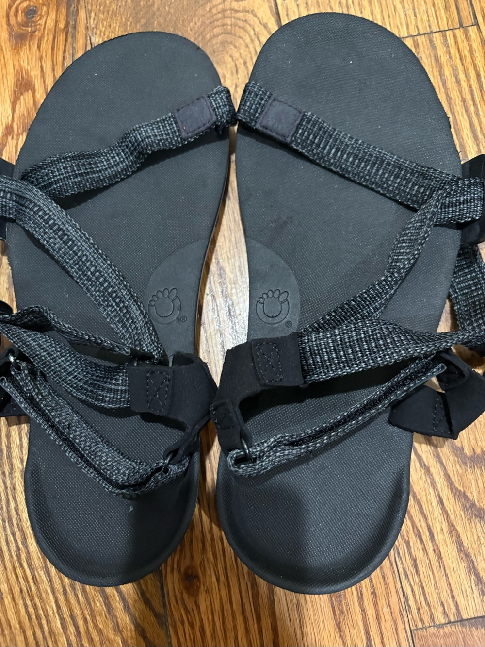 Men's Black Strappy Outdoor Sandals with Adjustable Webbing